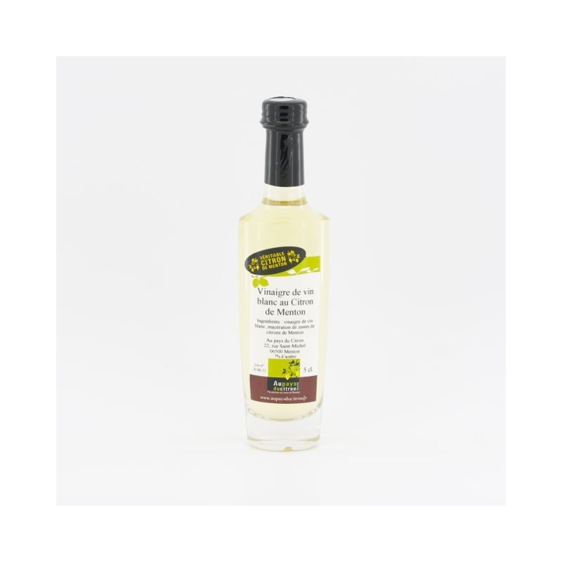 Vinaigre de vin blanc au Citron de Menton Mignonette 5cl Vinaigre de vin blanc au Citron de Menton Mignonette 5cl