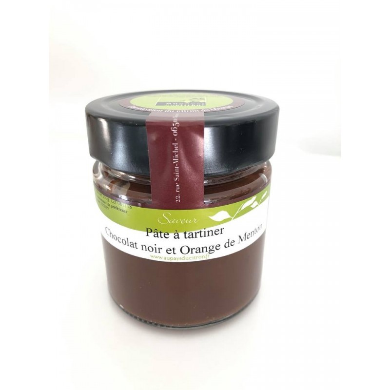 pÃ¢te Ã  tartiner chocolat noir et orange de Menton 250g