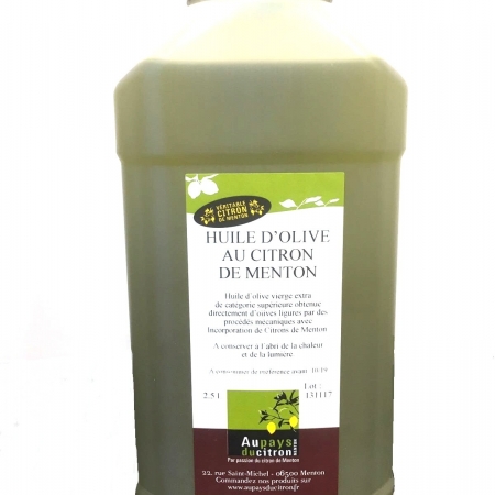 Huile d'olives au citron de Menton 2.5L