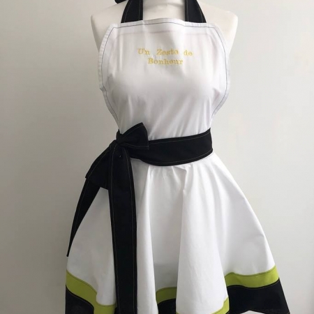 Tablier-robe "un zeste de bonheur" jaune Miss Zabaldu