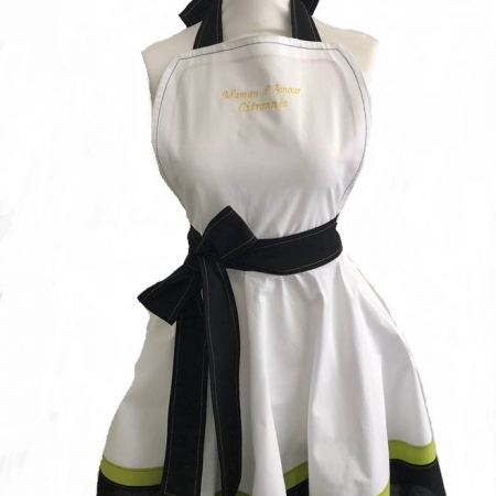 Tablier-robe "maman d'amour citronnÃ©e" jaune Miss Zabaldu