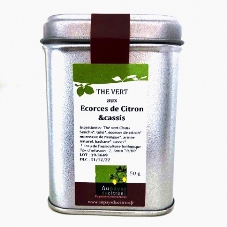 Thé vert aux écorces de citron et cassis 50gr
