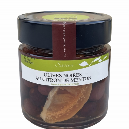 OLIVES NOIRES au CITRON DE MENTON - 290g